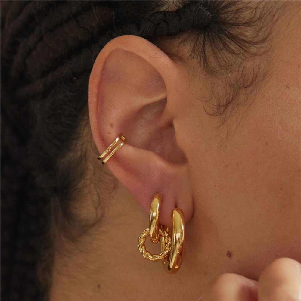 925 Sliver Geometric Two Round Circle Pendant